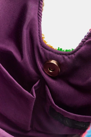 Сумка с принтом в полоску из 100% джута- Заказать в России