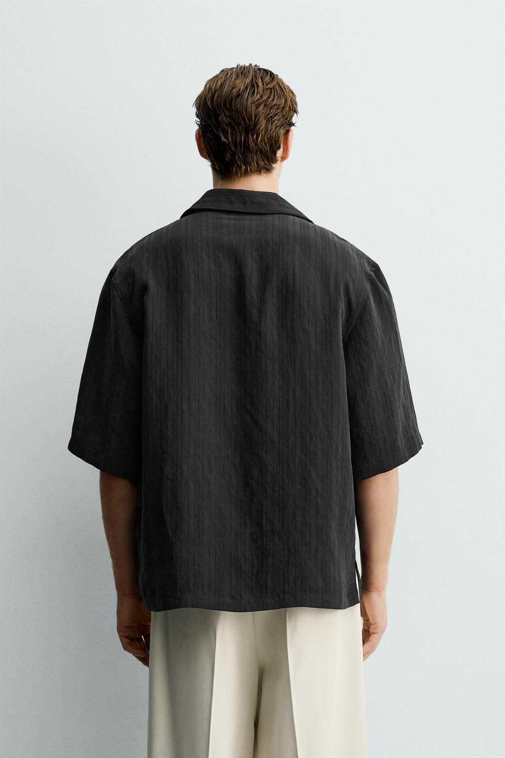 ЖАККАРДОВАЯ РУБАШКА BOXY FIT В ПОЛОСКУ