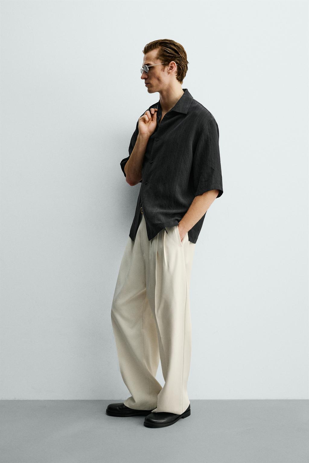 ЖАККАРДОВАЯ РУБАШКА BOXY FIT В ПОЛОСКУ