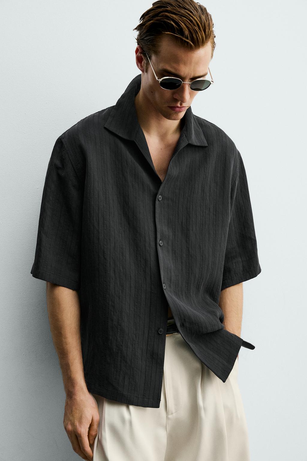 ЖАККАРДОВАЯ РУБАШКА BOXY FIT В ПОЛОСКУ