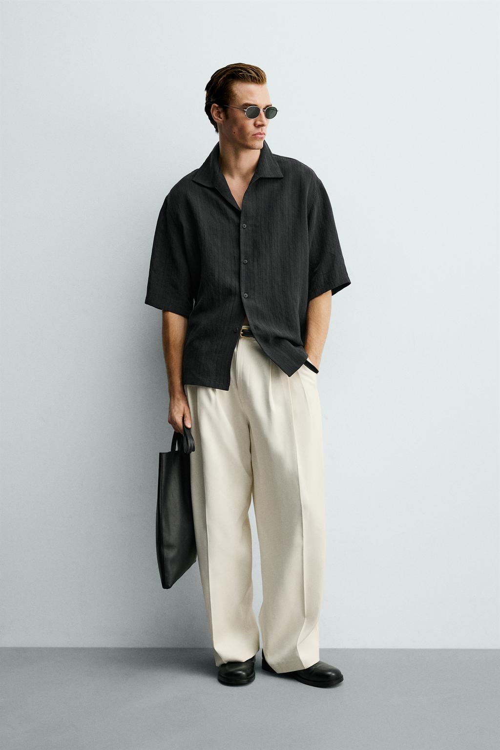 ЖАККАРДОВАЯ РУБАШКА BOXY FIT В ПОЛОСКУ