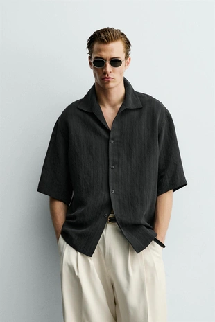 Жаккардовая рубашка  в полоску- Заказать в России