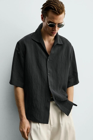 Жаккардовая рубашка  в полоску- Заказать в России