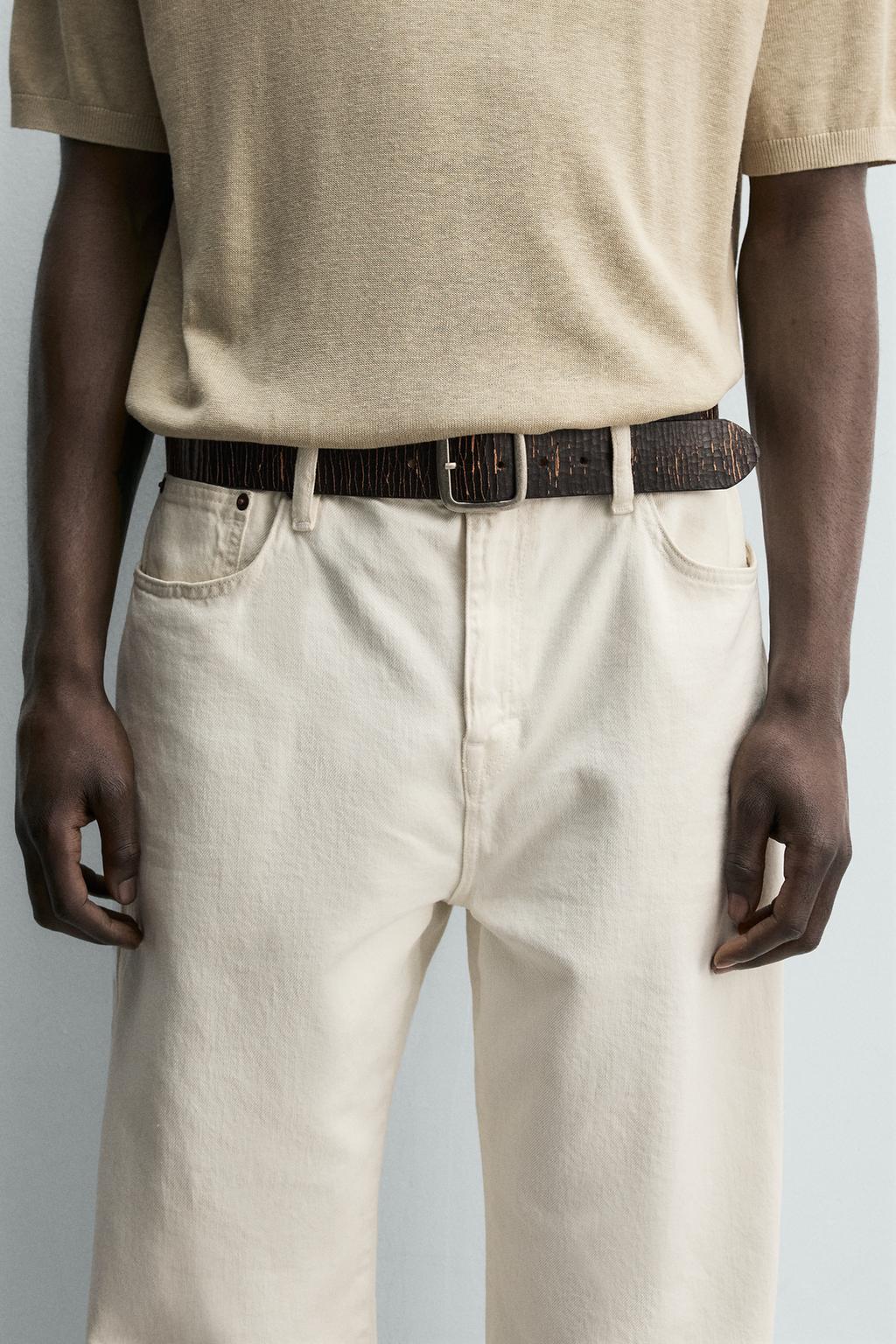 ШИРОКИЙ РЕМЕНЬ ИЗ КОЖИ С ЭФФЕКТОМ КРАКЛЕ