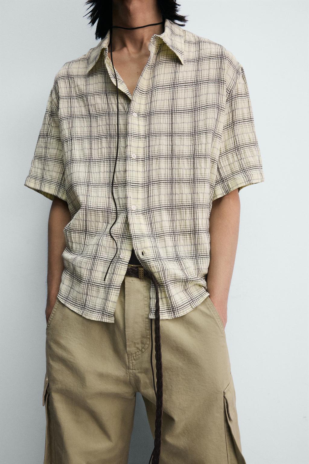 РУБАШКА RELAXED FIT ЖАККАРД В КЛЕТКУ