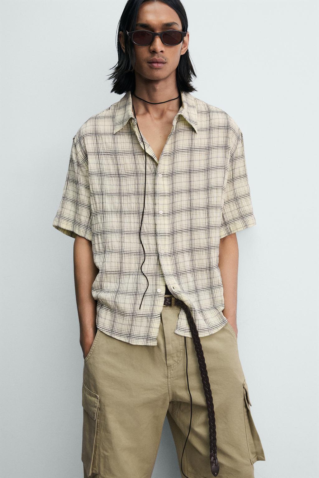 РУБАШКА RELAXED FIT ЖАККАРД В КЛЕТКУ