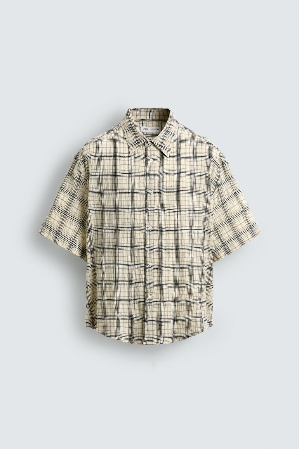 РУБАШКА RELAXED FIT ЖАККАРД В КЛЕТКУ