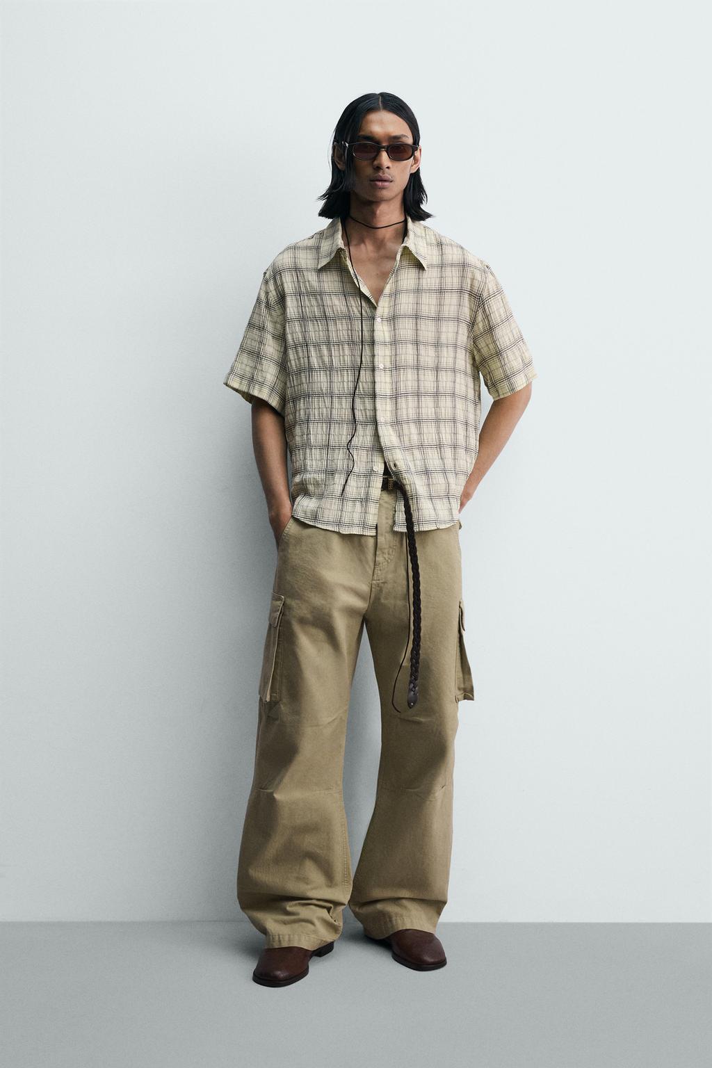 РУБАШКА RELAXED FIT ЖАККАРД В КЛЕТКУ