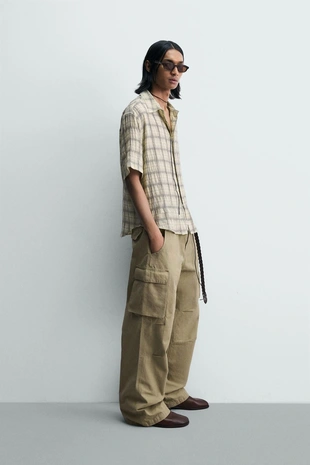 Рубашка  жаккард в клетку- Заказать в России