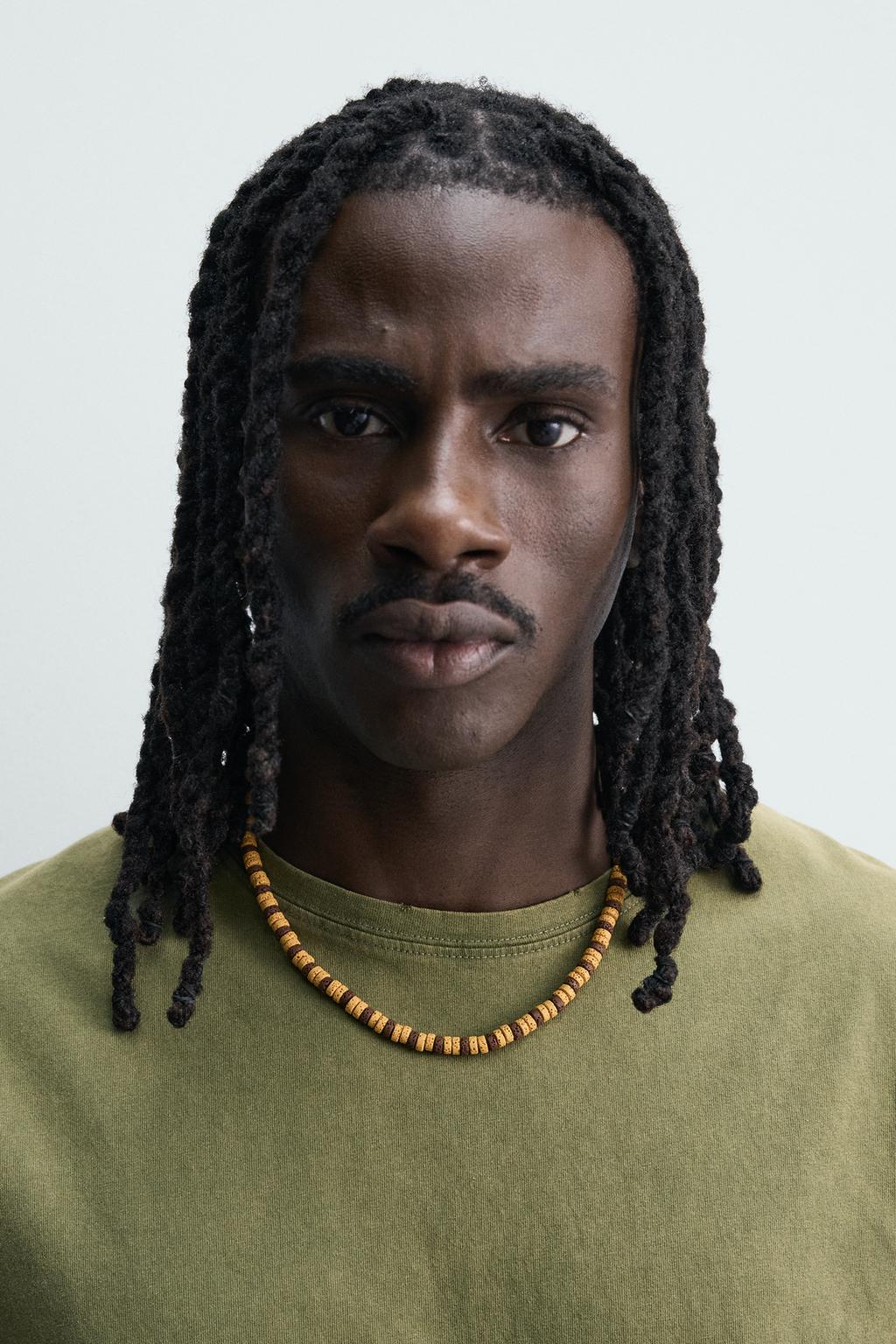 ОЖЕРЕЛЬЕ С БУСИНАМИ И КАМНЕМ