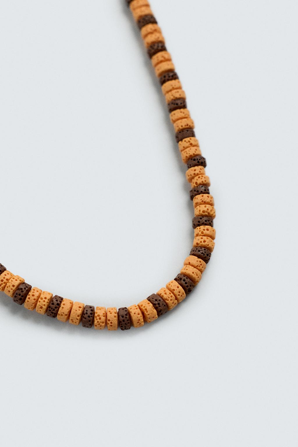 ОЖЕРЕЛЬЕ С БУСИНАМИ И КАМНЕМ