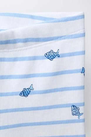 Комплект из футболки и велосипедок с рыбами- Заказать в России