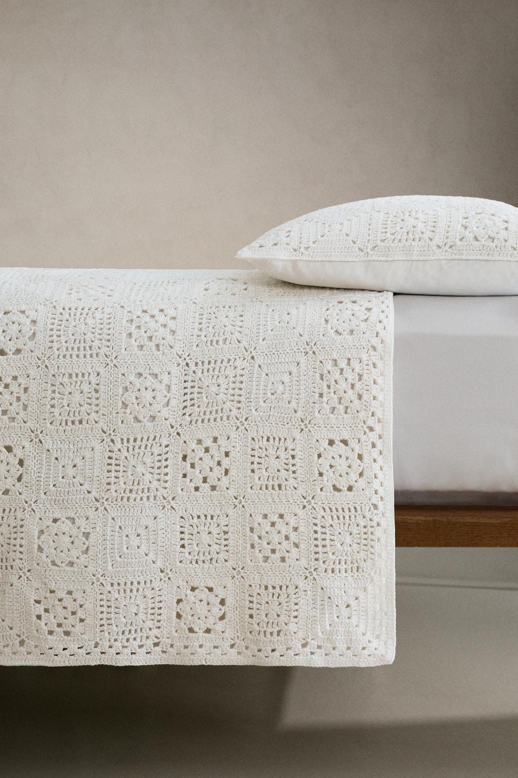 Покрывало из хлопка с крючком в стиле пэчворк