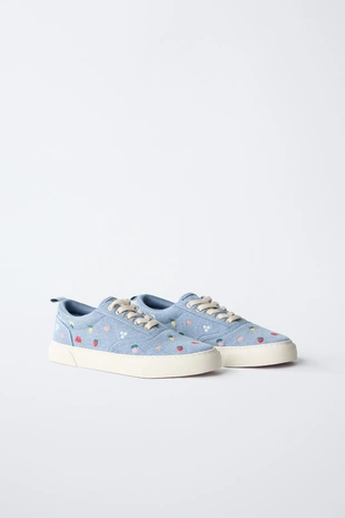 Кеды из хлопка с вышивкой- Заказать в России