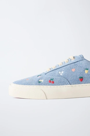 Кеды из хлопка с вышивкой- Заказать в России