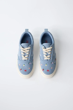 Кеды из хлопка с вышивкой- Заказать в России