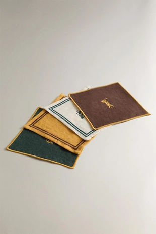 Набор льняных кофейных подставок (набор из 4 штук)- Заказать в России