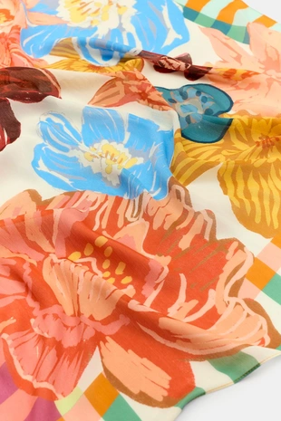 Multicoloured | 0653/077/330 - Zara Шарф из модала и шелка с цветочным принтом