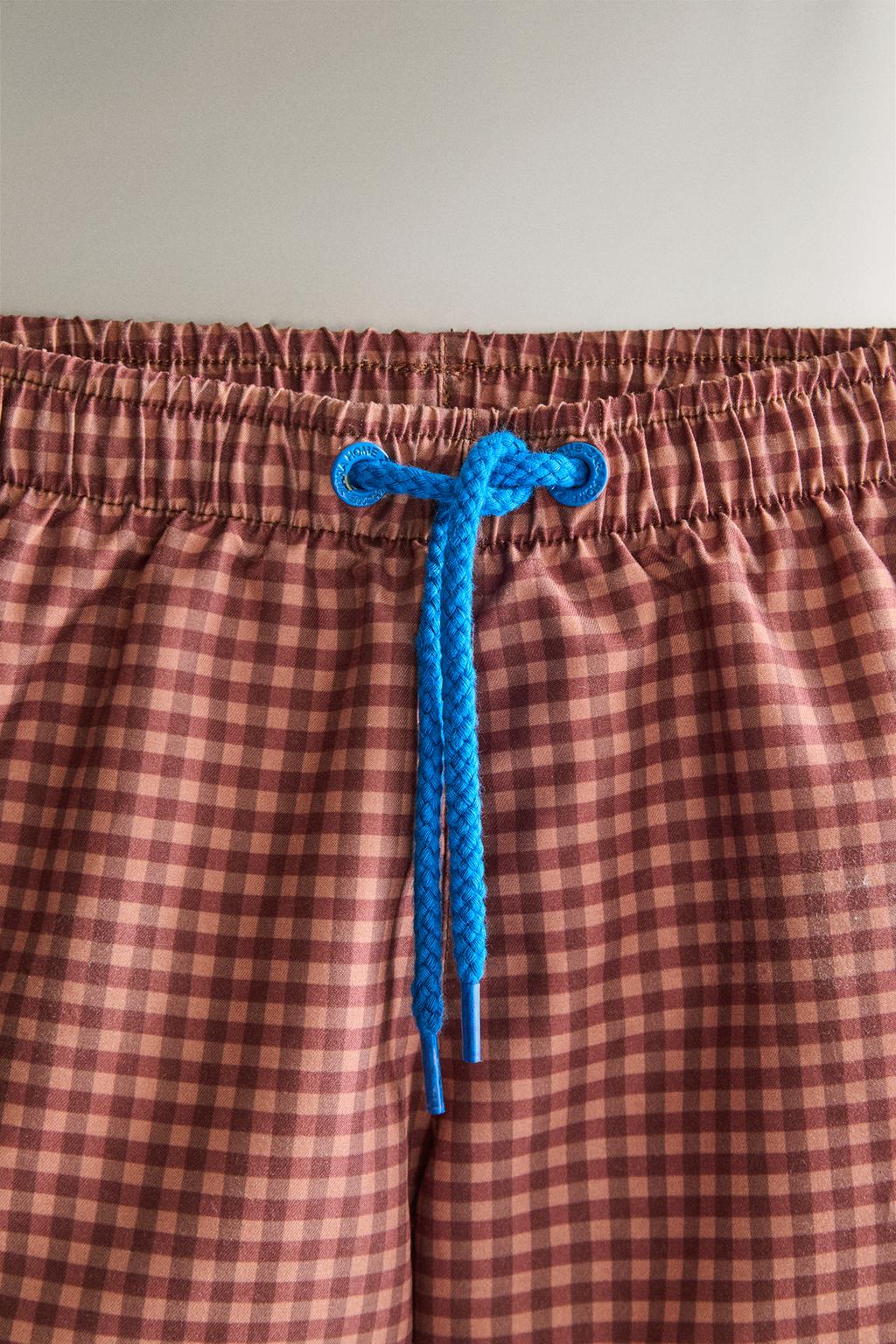 Детские клетчатые плавательные шорты для пляжа