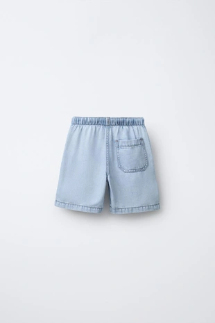 Джинсовые шорты-бермуды из текучей ткани- Заказать в России