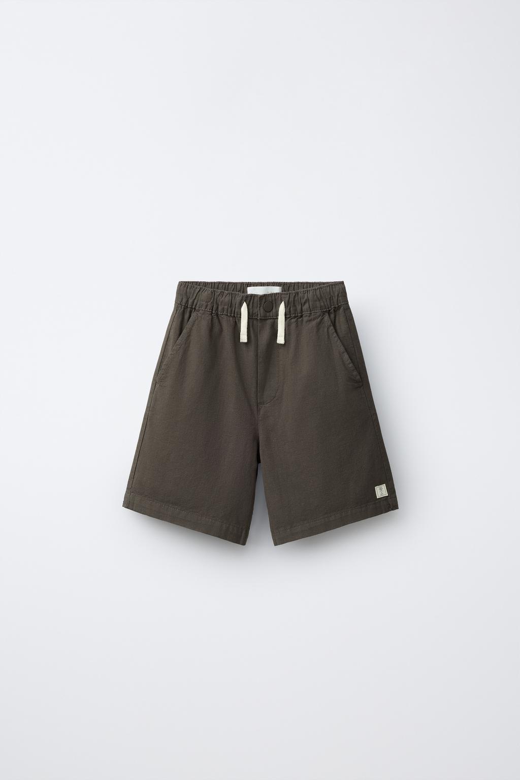 ШОРТЫ-БЕРМУДЫ ИЗ ХЛОПКА С ЭЛАСТИЧНЫМ ПОЯСОМ