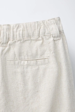 Прямые брюки из хлопка и льна