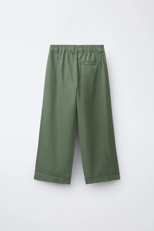 Прямые брюки из хлопка и льна