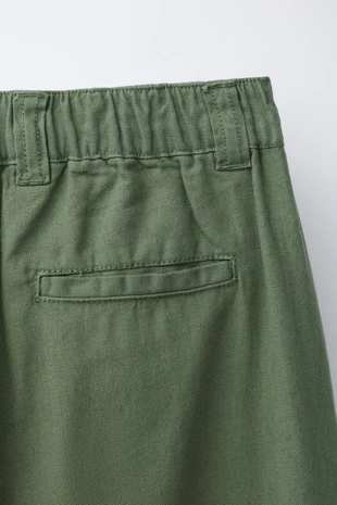 Прямые брюки из хлопка и льна