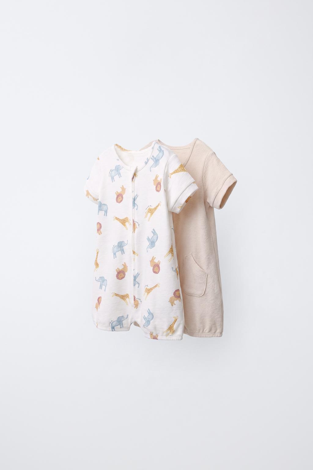 НАБОР ИЗ ДВУХ КОМБИНЕЗОНОВ С ЖИВОТНЫМИ