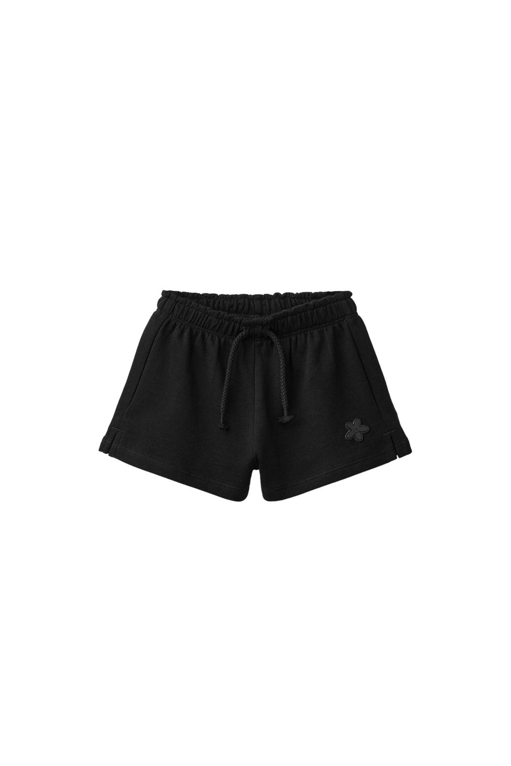 ШОРТЫ ИЗ МЯГКОЙ ТКАНИ С ПРОРЕЗИНЕННОЙ АППЛИКАЦИЕЙ