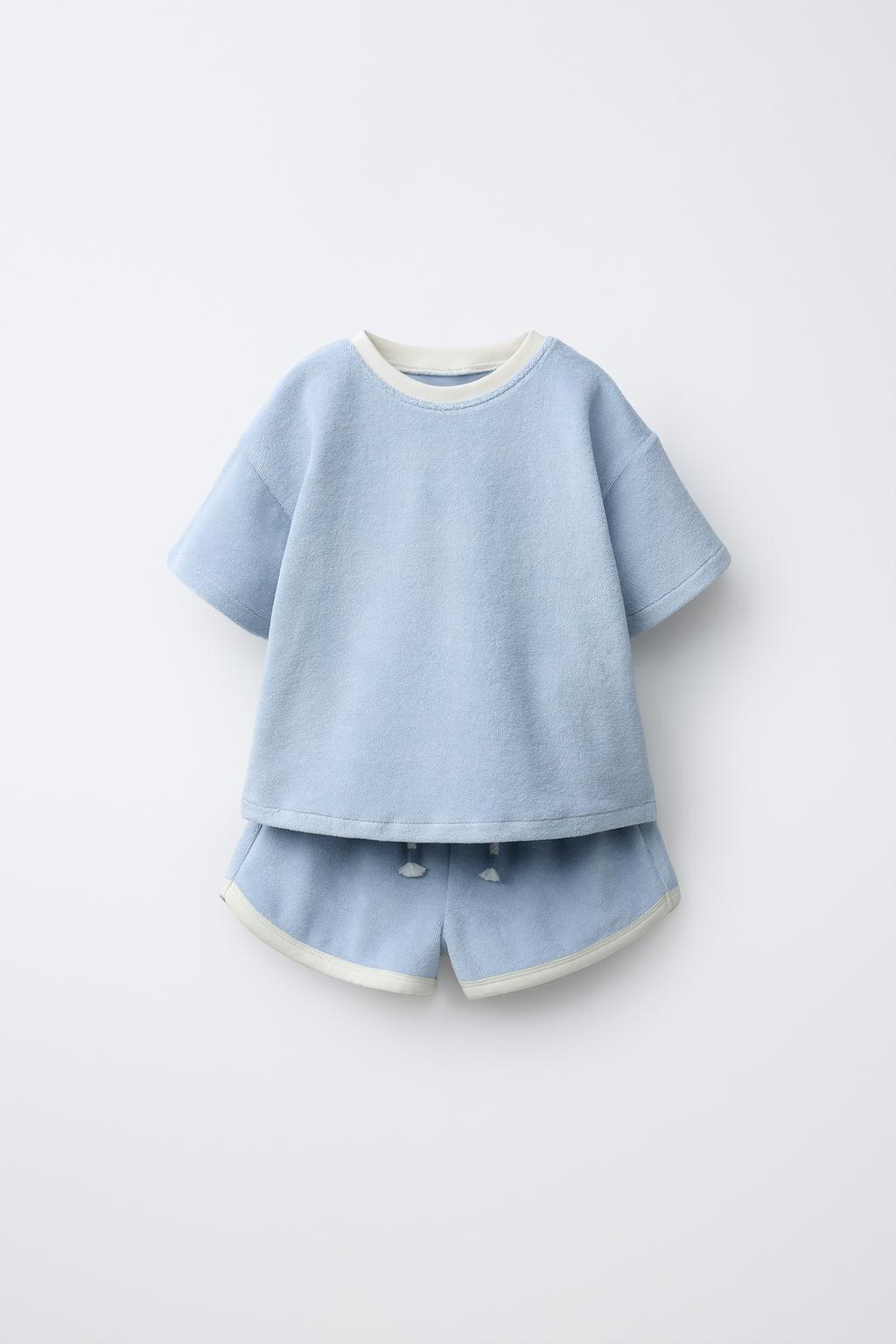 КОМПЛЕКТ ИЗ ФУТБОЛКИ И ШОРТОВ ИЗ МАХРОВОЙ ТКАНИ