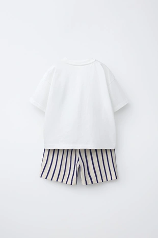 Комплект джоггеры, футболка и шорты с динозавром- Заказать в России