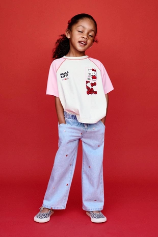 Футболка реглан контрастная Hello Kitty ©- Заказать в России