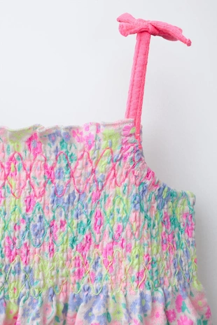 Платье из эластичной ткани с цветочным принтом