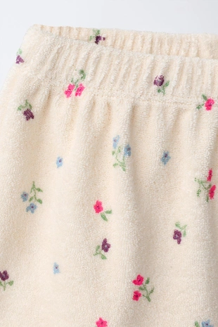 Комплект из футболки и шортов с цветочным узором из махровой ткани- Заказать в России