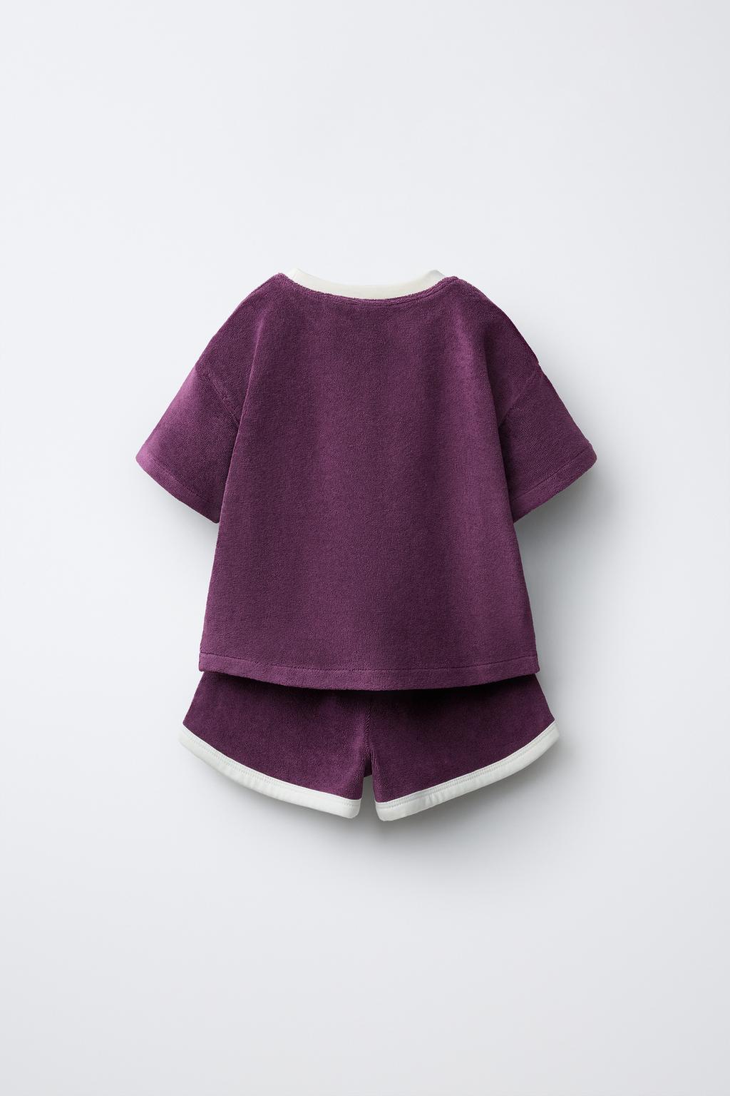 КОМПЛЕКТ ИЗ ФУТБОЛКИ И ШОРТОВ ИЗ МАХРОВОЙ ТКАНИ