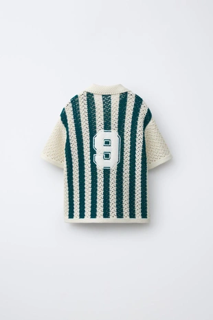 Футбольное трикотажное поло в полоску- Заказать в России