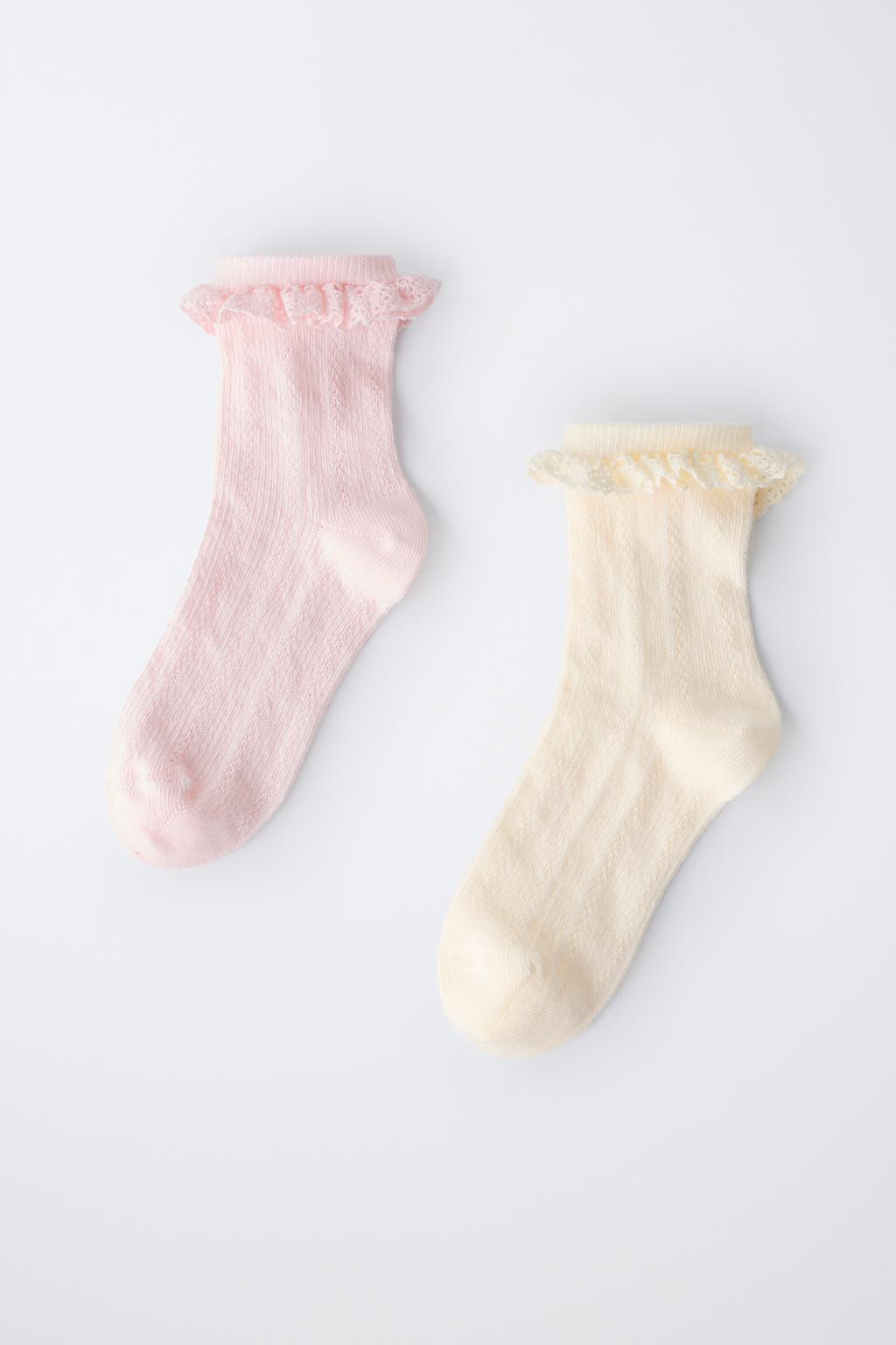 НАБОР ИЗ ДВУХ КОРОТКИХ НОСКОВ С КРУЖЕВОМ