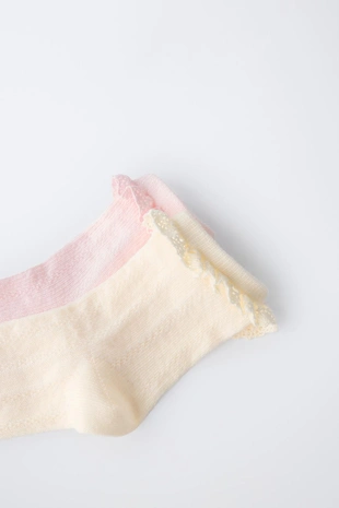 Набор из двух коротких носков с кружевом- Заказать в России