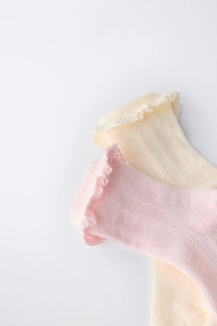 Набор из двух коротких носков с кружевом- Заказать в России