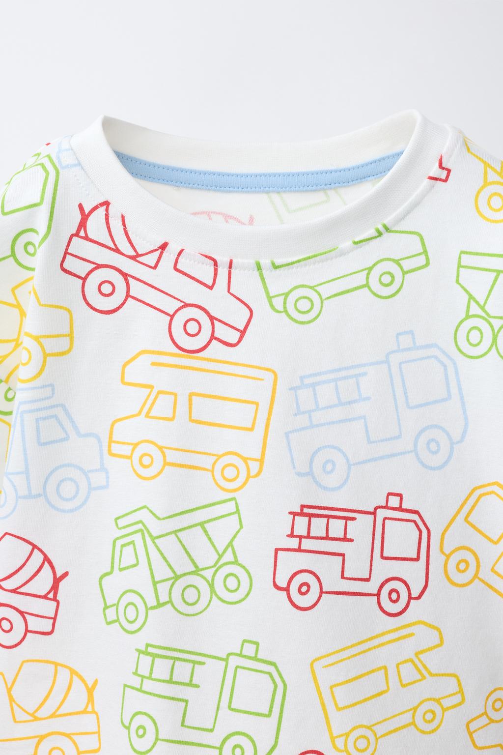 1,5-6 ЛЕТ/ПИЖАМА С ПРИНТОМ «ТРАКТОРЫ»