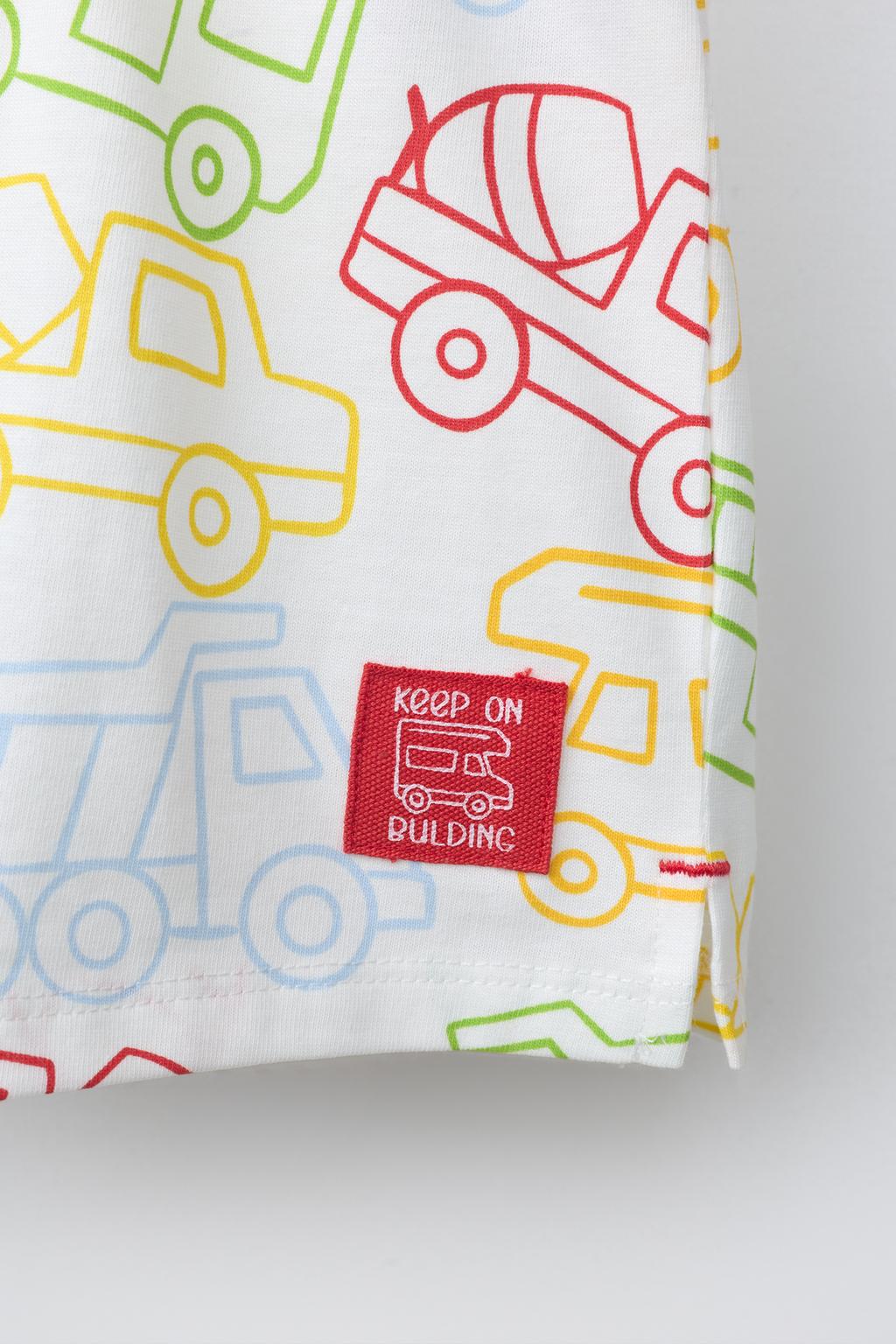 1,5-6 ЛЕТ/ПИЖАМА С ПРИНТОМ «ТРАКТОРЫ»