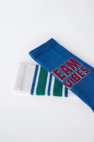 Набор из двух пар высоких носков с цифрами- Заказать в России