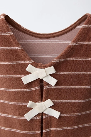 Комплект из футболки и шортов в полоску из махровой ткани- Заказать в России