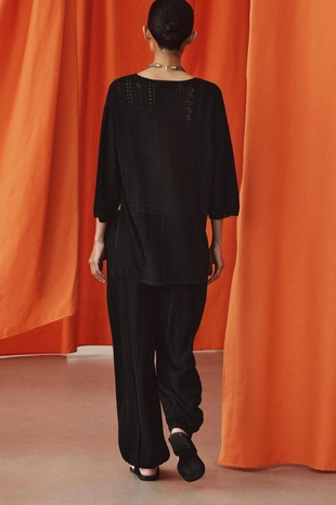 Трикотажные брюки-бомберы с узором Pointelle- Заказать в России