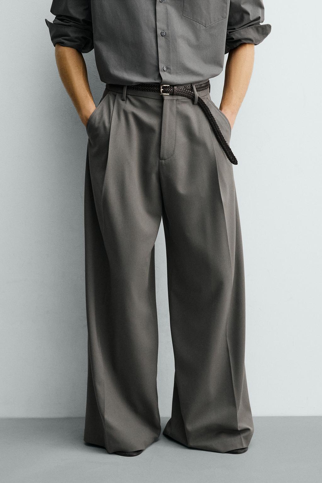 БРЮКИ WIDE FIT СО СКЛАДКАМИ