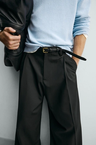 Брюки Wide Fit со складками- Заказать в России