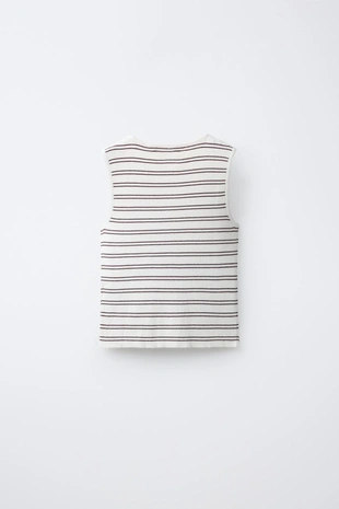 Трикотажный топ в рубчик со сборками- Заказать в России