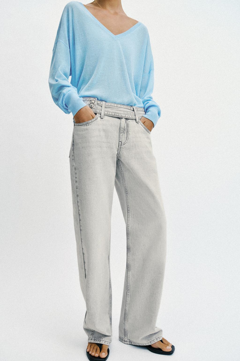 ДЖИНСЫ Z1975 С ЗАНИЖЕННОЙ ТАЛИЕЙ И РЕМНЕМ