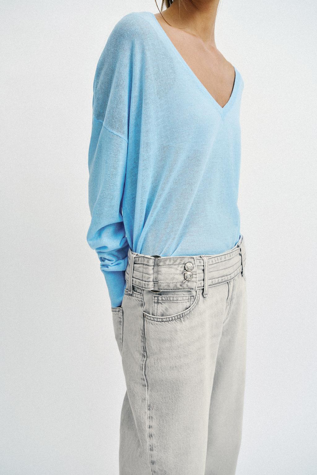 ДЖИНСЫ Z1975 С ЗАНИЖЕННОЙ ТАЛИЕЙ И РЕМНЕМ